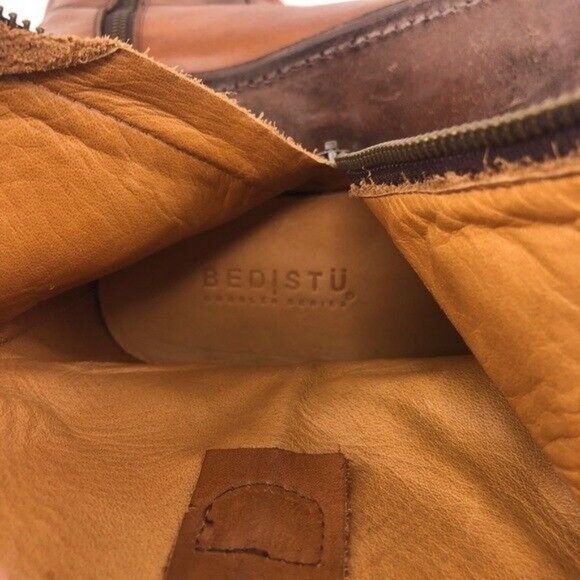 Bed Stu Rustic Brown Leather Zip Ankle Boots 11 - Picture 10 of 13